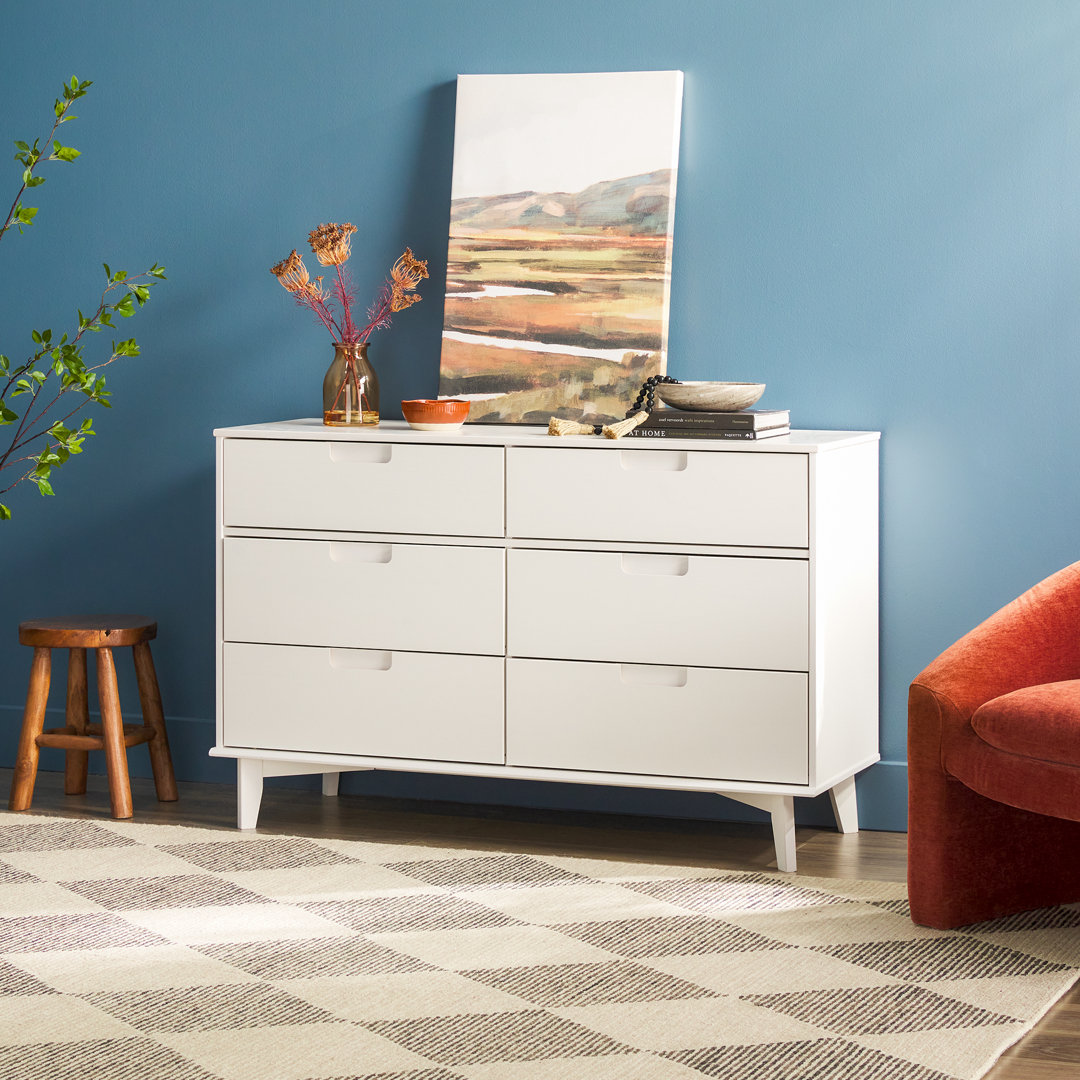 Yarber 6 Drawer Solid Wood Double Dresser